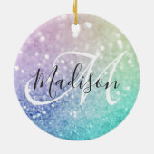 Glitter Bokeh Glamoureuze Elegant Keramisch Ornament (Achterkant)