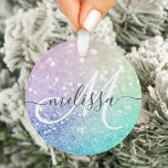 Glitter Bokeh Glamoureuze Elegant Ornament<br><div class="desc">U kunt dit elegante kleurrijke bokglitterpatroon eenvoudig personaliseren met uw eigen naam en/of monogram.</div>