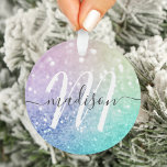 Glitter Bokeh Glamoureuze Elegant Ornament<br><div class="desc">U kunt dit elegante kleurrijke bokglitterpatroon eenvoudig personaliseren met uw eigen naam en/of monogram.</div>