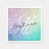 Glitter Bokeh Glamoureuze Elegant Servet (Voorkant)
