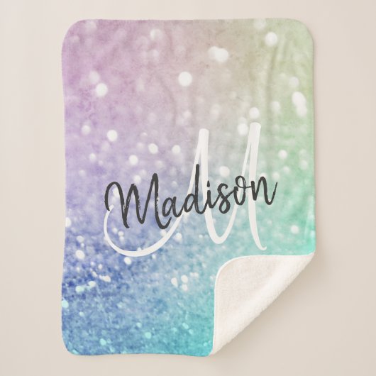 Glitter Bokeh Glamoureuze Elegant Sherpa Deken (Voorkant)