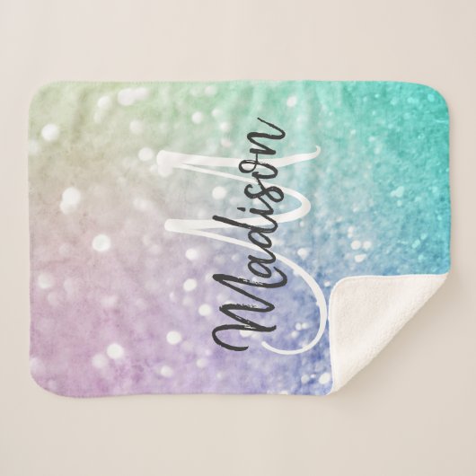 Glitter Bokeh Glamoureuze Elegant Sherpa Deken (Voorkant (horizontaal))
