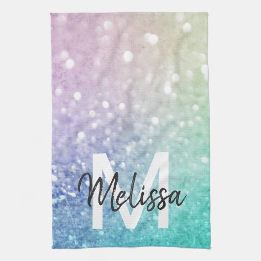 Glitter Bokeh Glamoureuze Elegant Theedoek (Verticaal)
