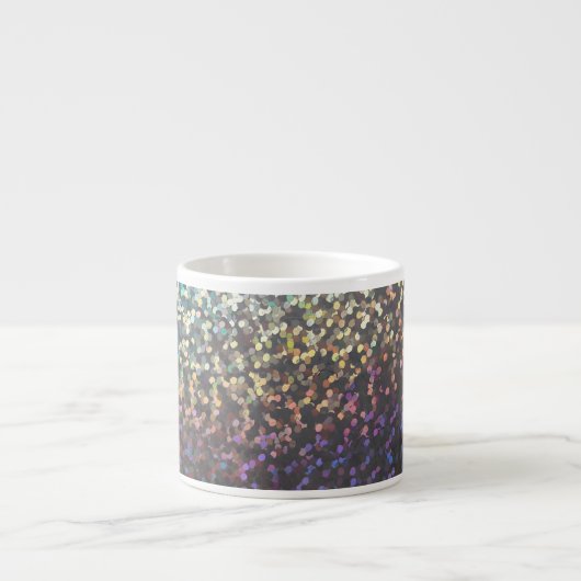 Glitter bokeh glinsterende afdruk espresso kop (Voorkant)