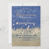 Glitter Bokeh Gold Diamonds Quinceañera Kaart (Voorkant)