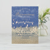 Glitter Bokeh Gold Diamonds Quinceañera Kaart (Staand voorkant)