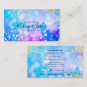 Glitter Bokeh MUA Beauty Salon Makeup Artist Busi Visitekaartje (Voorkant / Achterkant)