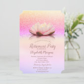 Glitter Bokeh Ombre Lotus Retirement Kaart (Staand voorkant)