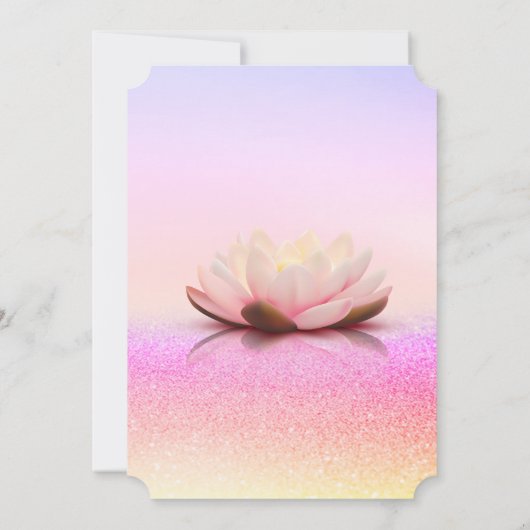 Glitter Bokeh Ombre Lotus Retirement Kaart (Achterkant)