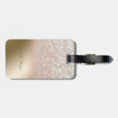 Glitter Bokeh Ombre, stripte ananas Bagagelabel (Achterkant horizontaal)