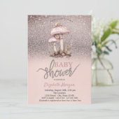 Glitter Bokeh, paddenstoelen slakken Baby shower Kaart (Staand voorkant)