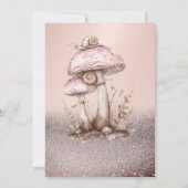 Glitter Bokeh, paddenstoelen slakken Baby shower Kaart (Achterkant)