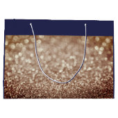 Glitter Bokeh roos gouden script naam grote Gift B Groot Cadeauzakje (Achterkant)
