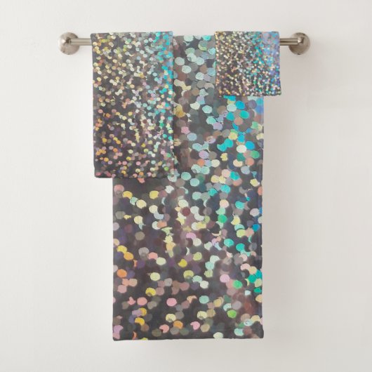 Glitter bokeh sparkle print bad handdoek (Insitu)