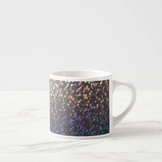 Glitter bokeh sparkle print espresso kop (Rechts)