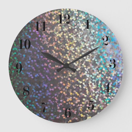 Glitter bokeh sparkle print grote klok (Voorkant)