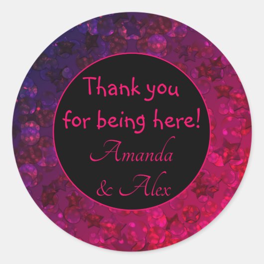 Glitter bokeh sparkle print hart sticker (Voorkant)