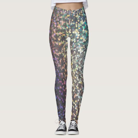Glitter bokeh sparkle print leggings (Voorkant)