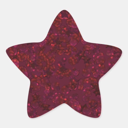 Glitter bokeh sparkle print ster sticker (Voorkant)