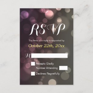 Glitter Bokeh Sparkle Wedding Vrijgezellenfeest RS RSVP Kaartje