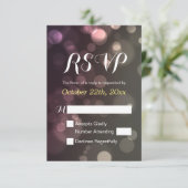 Glitter Bokeh Sparkle Wedding Vrijgezellenfeest RS RSVP Kaartje (Staand voorkant)