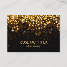 Glitter Bokeh-Visitekaartje met gouden en zwarte r Visitekaartje