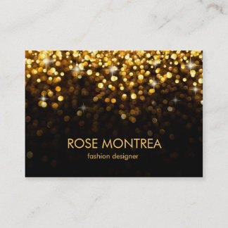 Glitter Bokeh-Visitekaartje met gouden en zwarte r Visitekaartje