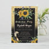 Glitter Bokeh, Wijn, Glass, Zonnebloemen Kaart (Staand voorkant)