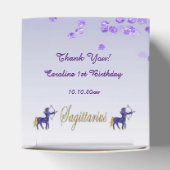 Glitter Boogschutter & Paarse Glitter Verjaardag Bedankdoosjes (Bovenkant)