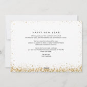 Glitter Border Nieuwjaar Groet Faux Gold Glitter Feestdagenkaart (Achterkant)