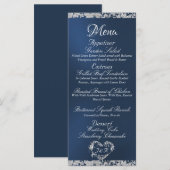 Glitter Border op Blue Wedding Menu (Voorkant / Achterkant)