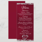 Glitter Border op Bourgogne Wedding Menu (Voorkant / Achterkant)