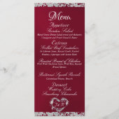 Glitter Border op Bourgogne Wedding Menu (Voorkant)