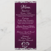 Glitter Border op Paarse bruiloft Menu (Voorkant)
