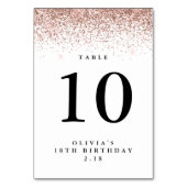 Glitter Border, Roos Gold en White Personalized Kaart (Achterkant)