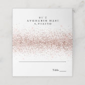 Glitter Border, Roos Gold en White Personalized Plaatskaartje (Buitenkant ongevouwen)