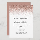 Glitter Border Verjaardag, Roos Gold Kaart (Voorkant / Achterkant)