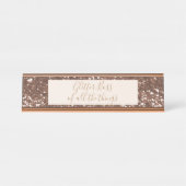 Glitter Boss Roos Gold Desk Naam Bord Bureau Naambordje (Voorkant)