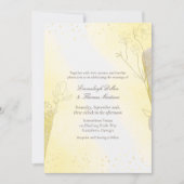 Glitter Botanical Radiant Yellow Wedding Kaart (Voorkant)