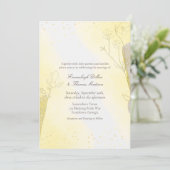 Glitter Botanical Radiant Yellow Wedding Kaart (Staand voorkant)