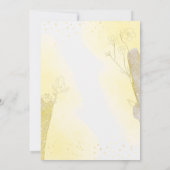 Glitter Botanical Radiant Yellow Wedding Kaart (Achterkant)