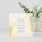 Glitter Botanische Radiant Gele Vierkante Bruiloft Kaart (Staand voorkant)