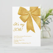 Glitter Bow: "Het is mijn 30ste!" Grappige volwass Kaart (Staand voorkant)