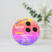 glitter BOWLING BALL, bowling, Glow-verjaardagsfee Kaart (Staand voorkant)