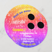 glitter BOWLING BALL, bowling, Glow-verjaardagsfee Kaart (Voorkant / Achterkant)
