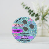 Glitter BOWLING BALL, bowling, Glow-verjaardagsfee Kaart (Staand voorkant)