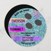 Glitter BOWLING BALL, bowling, Glow-verjaardagsfee Kaart (Voorkant / Achterkant)