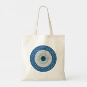 glitter boze oog blauwe oog - groot L Tote Bag (Achterkant)