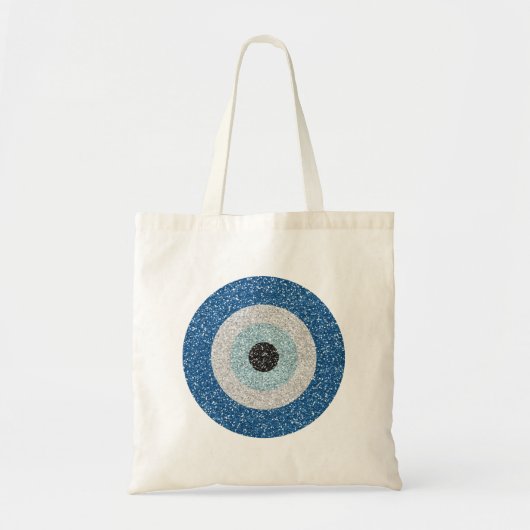 glitter boze oog blauwe oog - groot L Tote Bag (Voorkant)