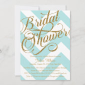 Glitter Bridal Shower Invitation Chevron Kaart (Voorkant)